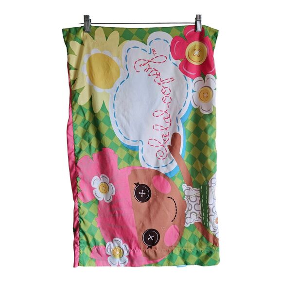 LALALOOPSY Standard Pillowcase Flowers Doll Watering Can Pink Green 29 x 19" - Picture 1 of 3